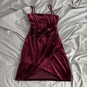 Windsor Burgundy Velvet Mini Dress